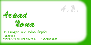 arpad mona business card